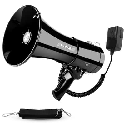 5 Core Megaphone 50W Bullhorn 1100 Yards Loud Siren Maker w Adjustable Volume for Soccer Coaches image 2