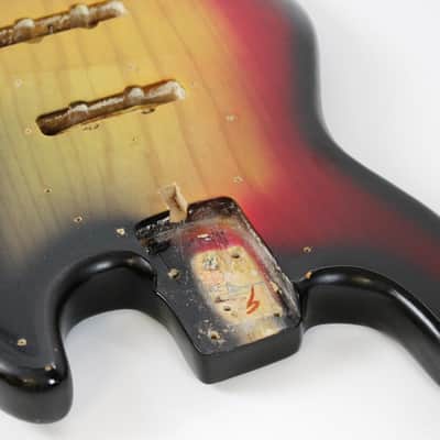 1973 Vintage Fender Jazz Bass Alder Sunburst BODY 1970s USA image 10