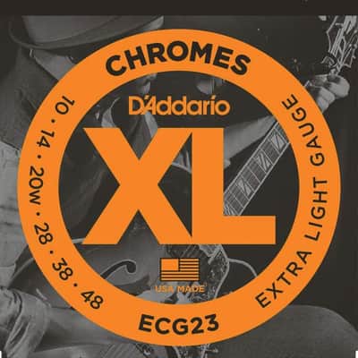 D'Addario ECG23 Chromes Flat Wound Electric Guitar Strings, Extra Light, 10-48 image 1