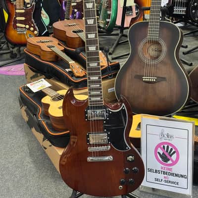 Vintage VS6-M Reissued Series Double Cut - Natural Mahogany image 1