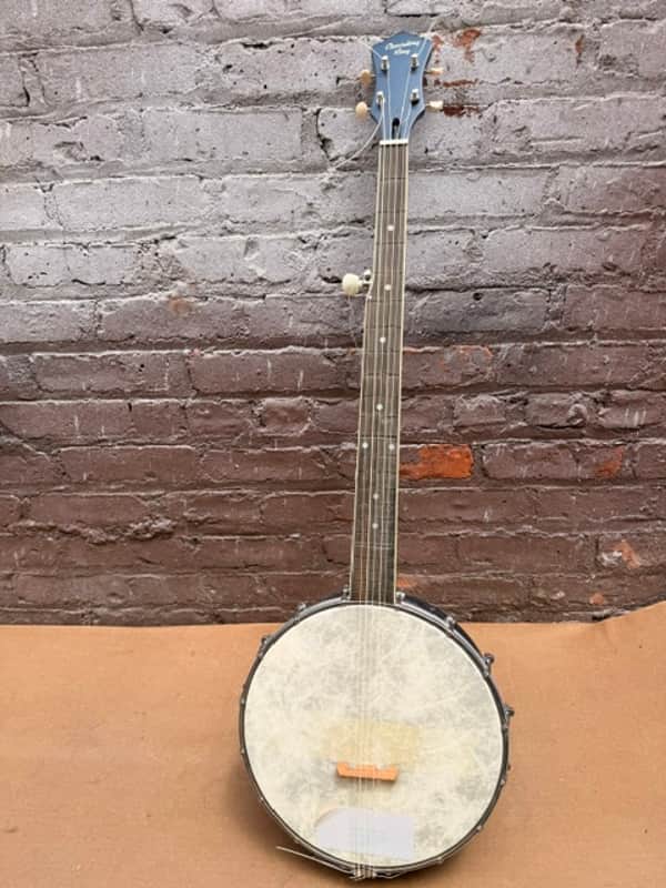 Vintage Recording King Lined Fretless Open-Back Banjo image 1
