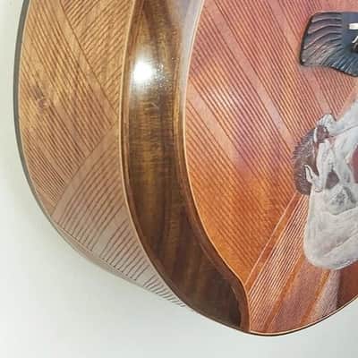 Acoustic Guitar Handmade by Blueberry, 6 String wood Pan God of the Wild Guitar, Custom Handcrafted Wooden Guitar, Grand Concert Guitar image 14