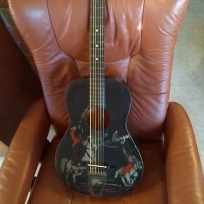 Circa late 30's ? Stella ? Lone Ranger Stencil Cowboy parlor guitar all original image 4