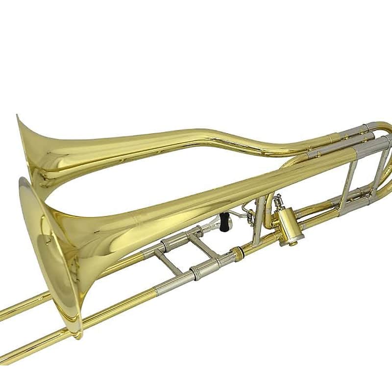 Schiller Studio Bandleader Double Bell Trombone Gold image 1