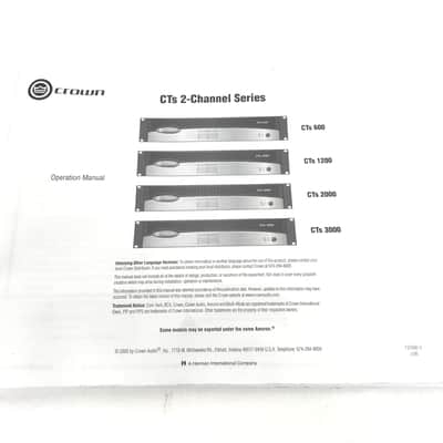 Crown CTS-600 2-Channel Power Amplifier image 9