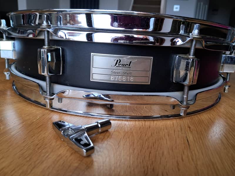 Pearl Masters Steel Shell Picolo Snare 13" x 3" 2004 - Matt Black image 1