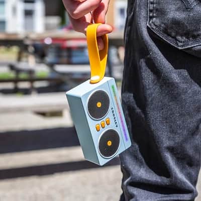 Crosley CR3050A-SB Mini Boombox Retro Portable Bluetooth Speaker, Sky Blue image 4