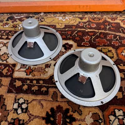 Vintage 1960s Matched Pair Vox AC10 Elac Silver Bell Alnico 10N/86 10" Speakers image 1