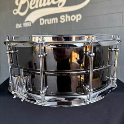 Pork Pie Percussion USA Custom Black Nickel over Brass 6.5x14" Snare Drum (Rm4) image 3