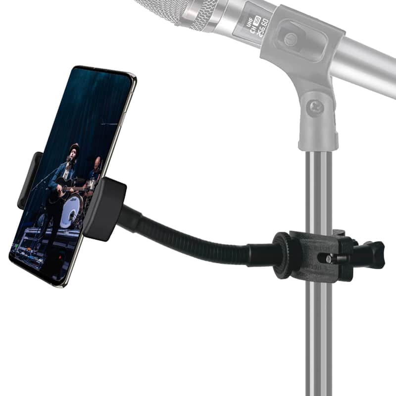 Mic Stand Phone Holder, Flexible Phone Holder For Microphone Stand, Adjustable Iphone Mic Stand Holder, Music Stand Phone Holders For Iphone 14 13 12 Max Pro Samsung Galaxy All Smartphones image 1