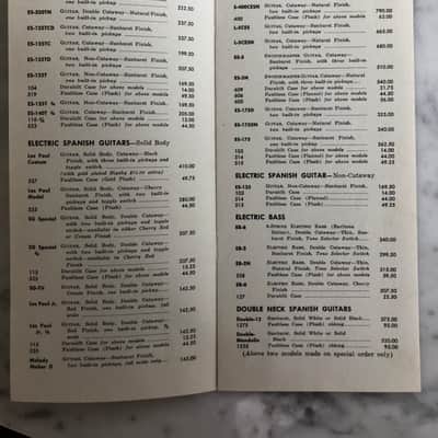1959-1960 Gibson Price list Case Candy Collector Vintage ES335 Les Paul ES 330 Switchmaster ES345 SG image 3