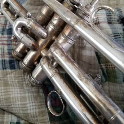 The New Yorker 1920's Silver Plated Trumpet Peashooter Perfect Project! new pics image 3