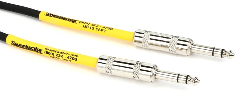 Pro Co BP-15 Excellines Balanced Patch Cable - 1/4-inch TRS Male to 1/4-inch TRS Male - 15 foot image 1