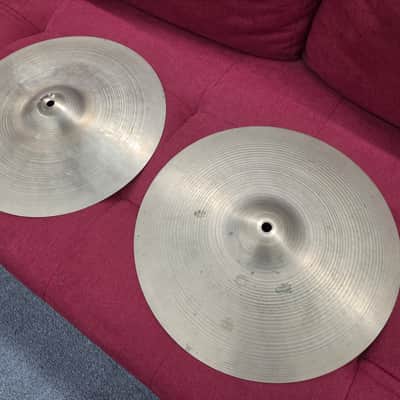 Zildjian 14" A. Zildjian '60s Stamp New Beat Hi-Hat Cymbals (Pair) 1960s- Traditional image 1