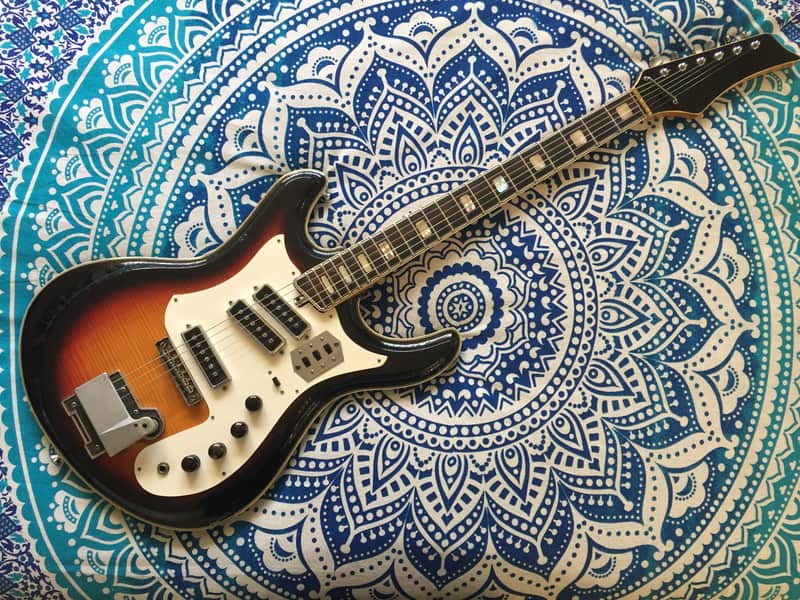 Teisco Silvertone 1445L 1968-9 Aged Vintage Cherry Sunburst image 1