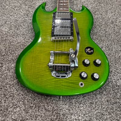 Gibson SG Deluxe Electric Guitar - Lime Burst image 2
