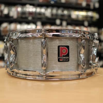 Vintage 1970s Premier Hi-Fi  5x14" Brushed Chrome over Aluminum Snare Drum (Made in England) image 1
