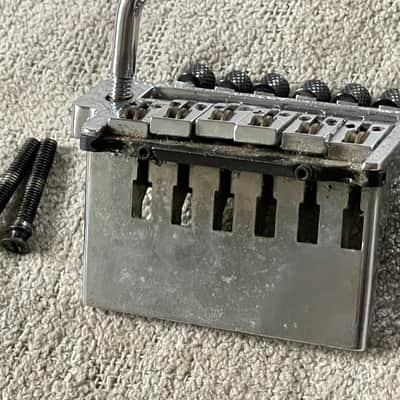 80’s Kahler 2520 Tremolo Bridge Vibrato Chrome Complete w Arm + Studs USA Patent Applied For image 7