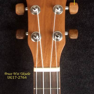 Handmade Tenor Ukulele, Solid Walnut, Bear Claw Spruce Top Tiger Inlay, Soft-bag, Bruce Wei UG17-2764 image 2