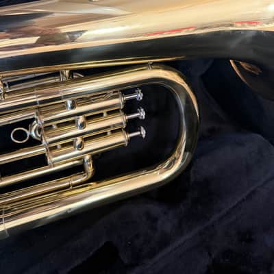 Euphonium, 3  piston,   with case and  mouthpiece. Large bore image 9