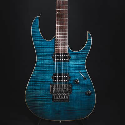 Ibanez Prestige RG3120 Twilight Blue Flame Top w/ Bare Knuckle