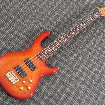 2011 BC Rich Innovator 4-String Bass Orange Burst Figured Maple Top! w/hardshell case image 10