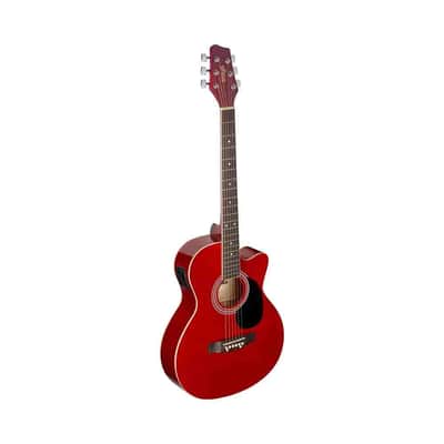 Stagg SA20ACE RED Auditorium Cutaway Nato Neck 6-String Acoustic-Electric Guitar w/Basswood Top image 3