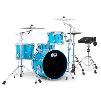 FREE TOM REBATE! - DW DWe 4pc Complete Electronic/Acoustic Drum Set w/Roland V51 Laser Blue Metallic