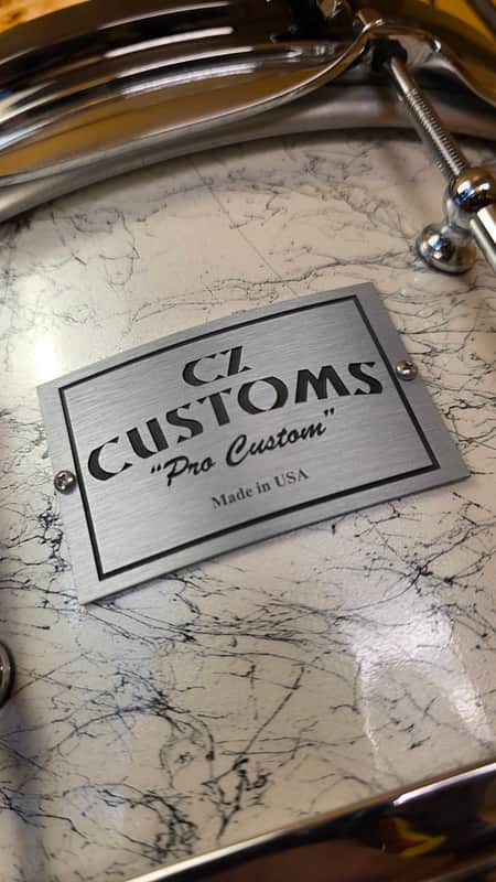 CZ Customs Snare Drum - White Shatter  14x6.5" image 1