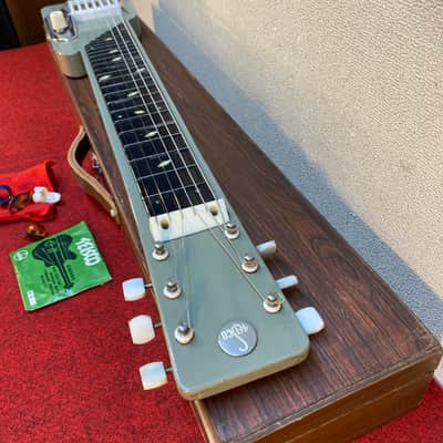 Vintage Teisco model 7 lap steel guitar set with homemade case image 7