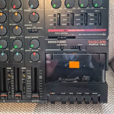 Serviced TASCAM Porta Two Ministudio 4-Track Cassette Recorder 1980s - Black image 4