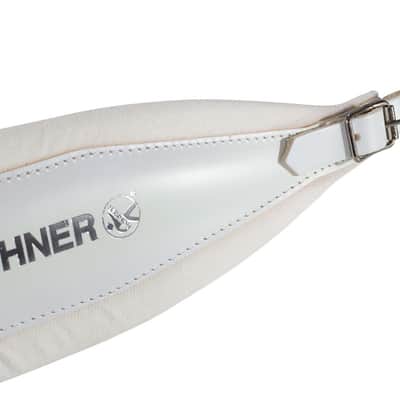 Hohner 44 In. X 4 In. Leather & Velvet Accordion Straps X-Large W/ Back Strap (ACC20-WHT/WHT) image 3