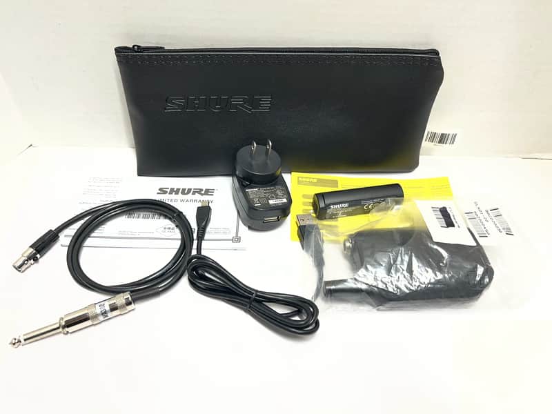 Shure GLXD1=-Z2 Shure GLXD1 Z2 Digital Wireless Bodypack Transmitter SB902 1900mAh Battery WA302 Premium Guitar/Bass Instrument Straight Cable Locking 1/4-inch SBC10-MICROB USB Cable Charger GLX GLXD16 D6 GLXD6 GLXD4 Wireless System Carry Case Bag Pouch image 1