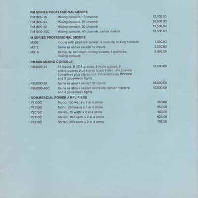 Yamaha- Professional Audio Products Catalog & Price list, 1986 image 2