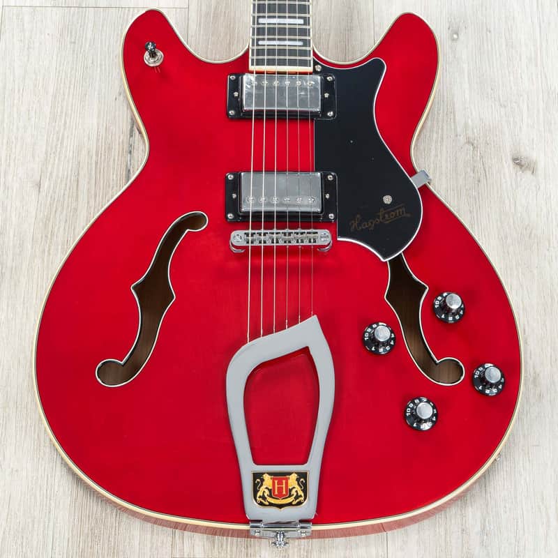 Mint Hagstrom Viking Semi-Hollow Electric Guitar Wild Cherry Transparent Finish WCT image 1