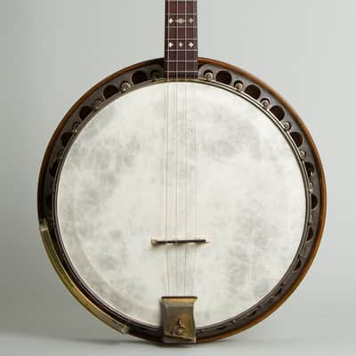 Paramount Style A Tenor Banjo (1924), ser. #4307, black hard shell case. image 3