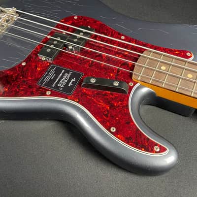 Fender Vintera II Road Worn '60s Precision Bass, Rosewood - Charcoal Frost Metallic image 4