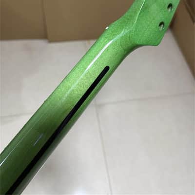 New green gloss 22fret stainless steel Frets Maple electric guitar neck Parts image 7
