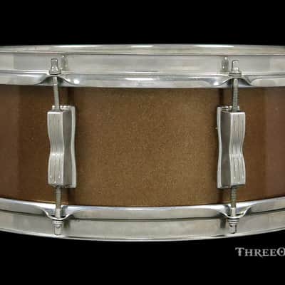 1965 Ludwig Bronze Mist Jazz Festival Snare Drum Keystone :  5 x 14 image 5