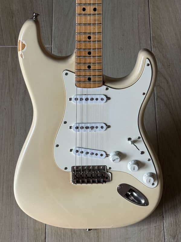 Fender Stratocaster 1975/1982 - a cool Olympic White Strat w/that Robin Trower feel & tone. image 1