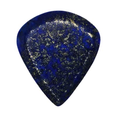 Lapis Lazuli Stone Guitar Or Bass Pick - 3.0 mm Ultra Heavy Gauge - Jazz XL Shape - Specialty Handmade Gemstone Exotic Plectrum - 1 Pack