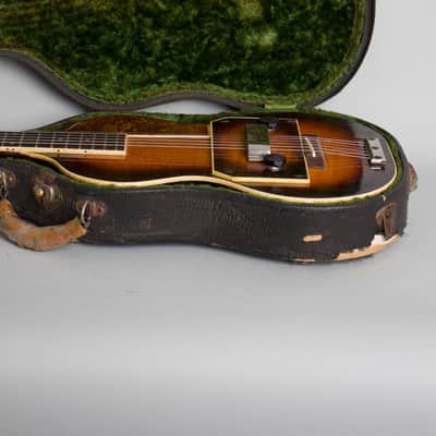 Slingerland  Songster Model 401 Solid Body Electric Guitar (1936), ser. #132, original black hard shell case. image 13