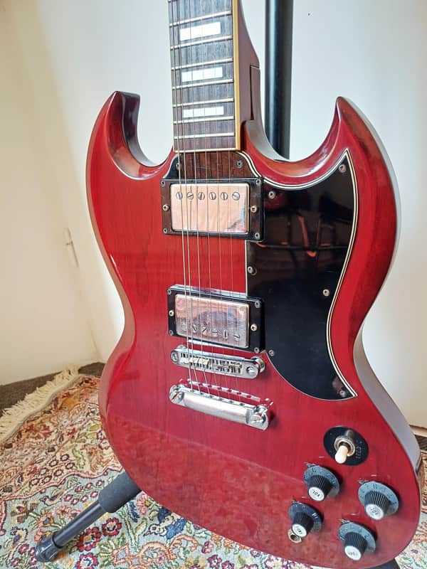 Greco SG-360 1976 Japan Wine Red Maxon U-1000 Hard case - Good