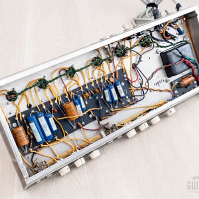 1964 Fender Bassman 6G6-B Tuxedo Brown Panel Blonde Vintage Piggyback Tube Amp, 100% Original w/ Oxford 12M6 image 14