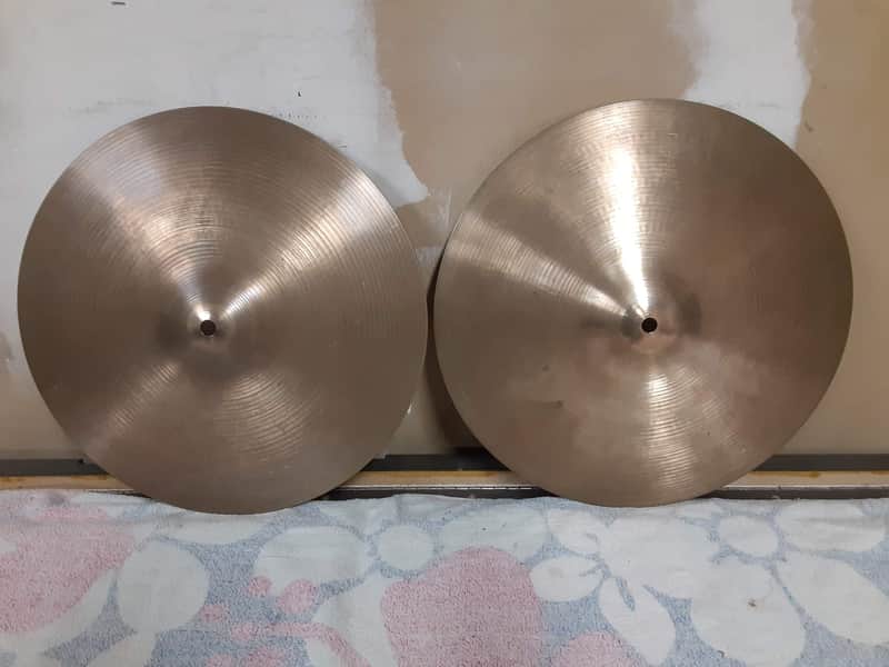 A. Zildjian 14" Canadian Hollow Logo New Beat Hi-Hat Cymbals (Pair) 1970s image 1