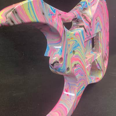 Wild swirled Poplar 6 string Jem style guitar body, HSH, AANJ, front route- RB218 image 7