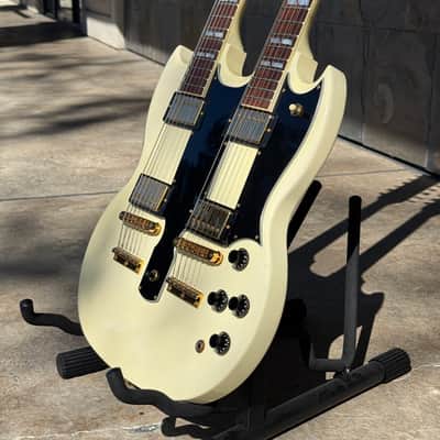 Used 1997 Gibson EDS-1275 Double Neck Guitar White with Case image 6