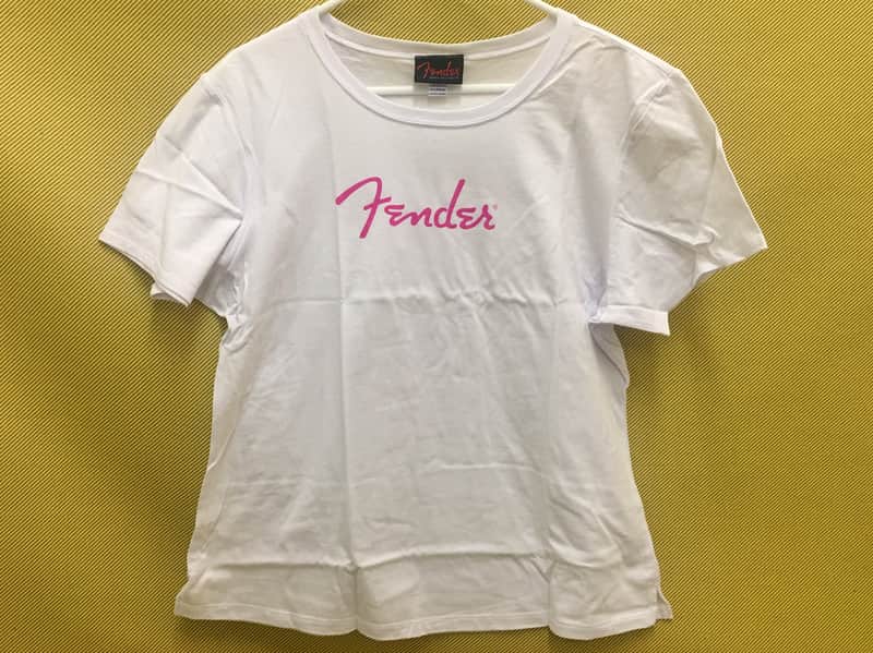 910-2000-605 XL Fender Guitar White Ladies 6" Pink Spagetti Logo T-Shirt New ! image 1