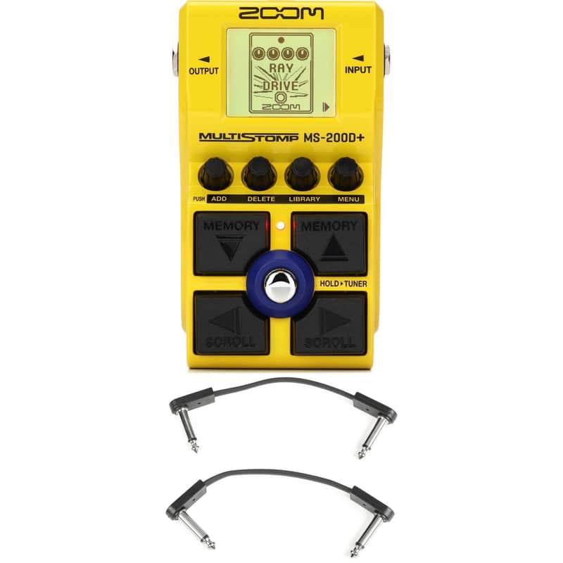 Zoom MS-200D+ MultiStomp Overdrive and Distortion Pedal with EBS Patch Cables image 1