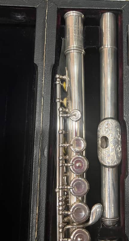 L.L. Lebret Art Nouveau Flute 1900 -Sterling Silver image 1